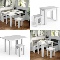 Esstisch mit Stuhl Roman Weiß 90 x 60 cm Vicco