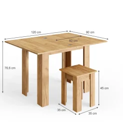 Esstisch mit Stuhl Roman Sandeiche 90 x 60 cm Vicco