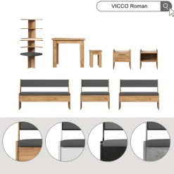 Esstisch mit Stuhl Roman Sandeiche 90 x 60 cm Vicco