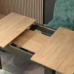 Esstisch Repose Anthrazit/Goldkraft Eiche 100 x 80 cm ausziehbar Vicco