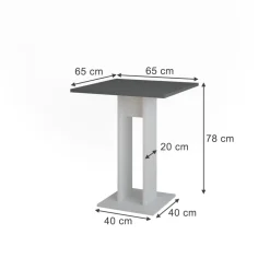 Esstisch Repose Weiß/Anthrazit 65 x 65 cm Vicco