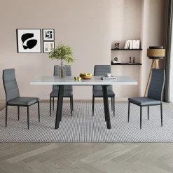 Esstisch Tisko Weiß/Schwarz 160 x 80 cm mit erweitbarer Tischplatte Vicco