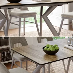 Esstisch Trill Eiche rustikal/Grau 140 x 90 cm ausziehbar Vicco