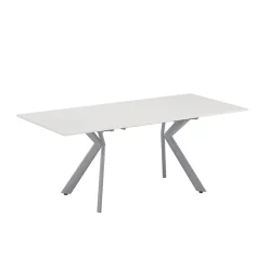 Esstisch Trill Weiß/Grau 140 x 90 cm ausziehbar Vicco