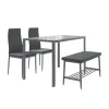 Esstisch-Set Grand Grau 120 x 70 cm 4-teiliges Set Vicco