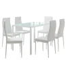 Esstisch-Set Grand Weiß 120 x 75 cm mit 6 Stühlen Vicco