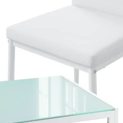 Esstisch-Set Grand Weiß 120 x 75 cm mit 6 Stühlen Vicco