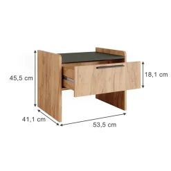 Esszimmerbank Roman Sandeiche 53.5 x 41.1 cm mit 1 Schublade Vicco