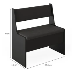 Esszimmer-Bank Roman Schwarz 41.5 x 76.6 cm Vicco