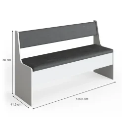 Esszimmer-Bank Roman Weiß 41.5 x 136.6 cm Vicco