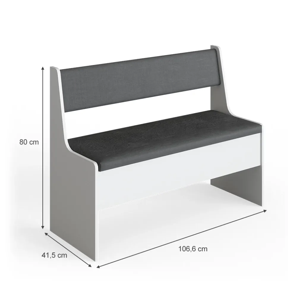 Esszimmer-Bank Roman Weiß 41.5 x 106.6 cm Vicco