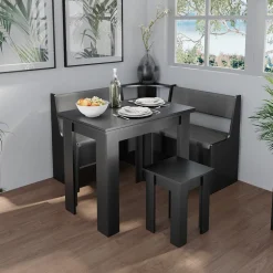Esszimmer-Eckbank Roman Schwarz 120 x 120 cm Vicco