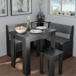 Esszimmer-Eckbank Roman Schwarz 120 x 120 cm Vicco