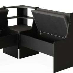 Esszimmer-Eckbank Roman Schwarz 120 x 120 cm Vicco