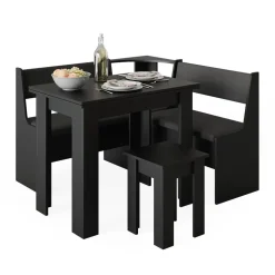 Esszimmer-Eckbank Roman Schwarz 120 x 120 cm Vicco