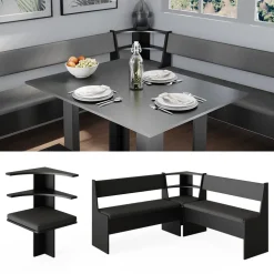 Esszimmer-Eckbank Roman Schwarz 43.5 x 43.5 cm Vicco