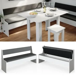 Esszimmer-Eckbank Roman Weiß 41.5 x 166.6 cm Vicco