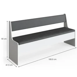 Esszimmer-Eckbank Roman Weiß 41.5 x 166.6 cm Vicco