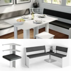 Esszimmer-Eckbank Roman Weiß 43.5 x 43.5 cm Vicco