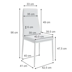 Esszimmerstuhl Grand Weiß 42.5 x 48 cm 4er Set Vicco