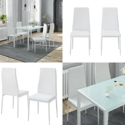 Esszimmerstuhl Grand Weiß 42.5 x 48 cm 4er Set Vicco