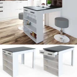 Esszimmertisch Repose Anthrazit/Weiß 67 x 100 cm Vicco