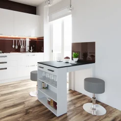 Esszimmertisch Repose Anthrazit/Weiß 67 x 100 cm Vicco