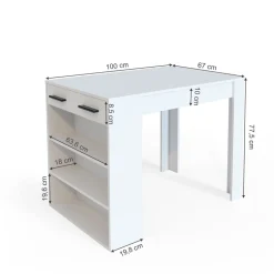 Esszimmertisch Repose Weiß 67 x 100 cm Vicco