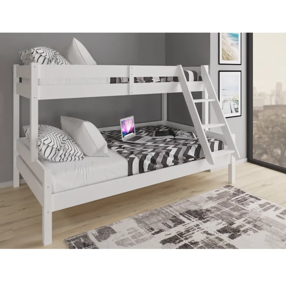 Etagenbett Everest Weiß 140x200 / 90x200 cm Vitalispa