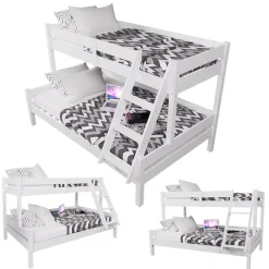 Etagenbett Everest Weiß 140x200 / 90x200 cm Vitalispa