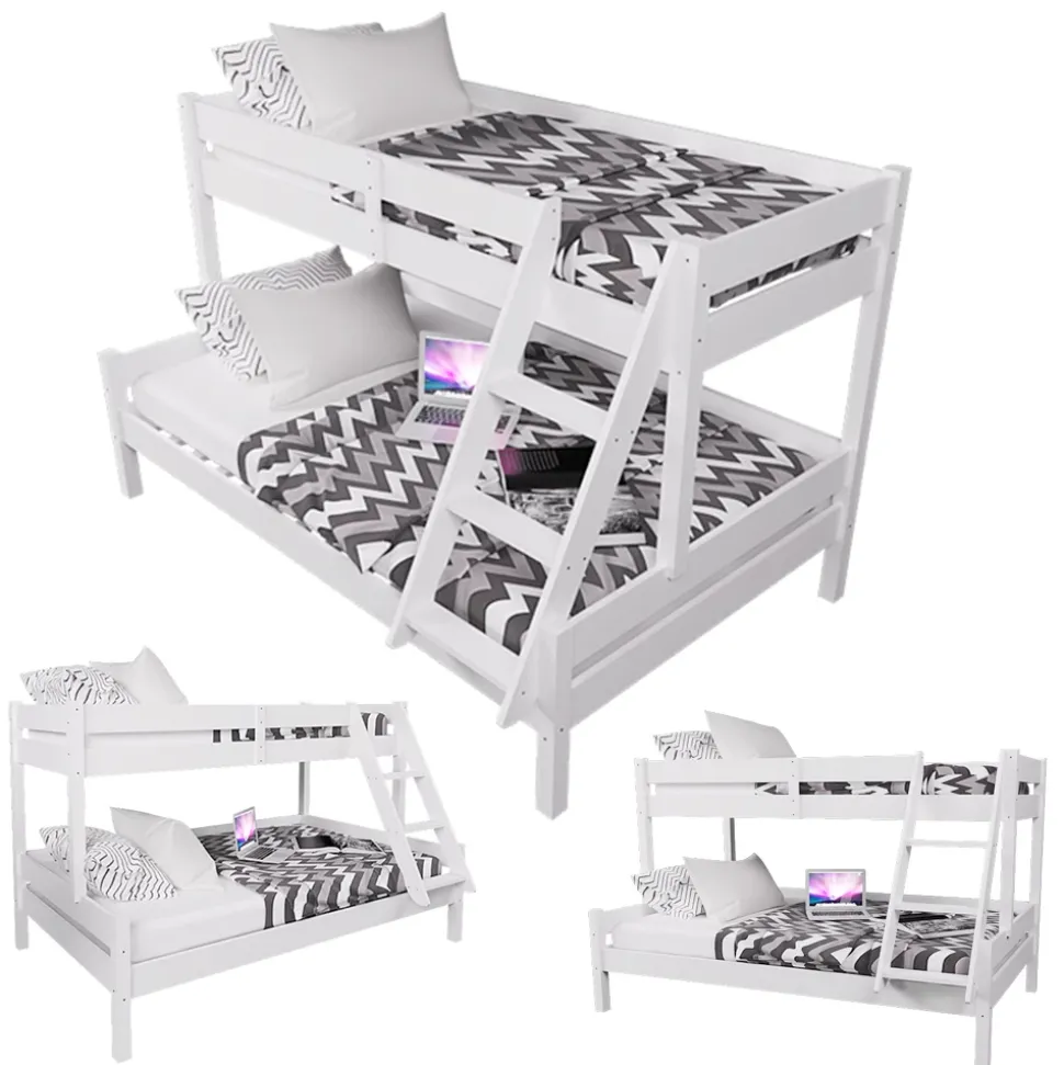 Etagenbett Everest Weiß 140x200 / 90x200 cm Vitalispa