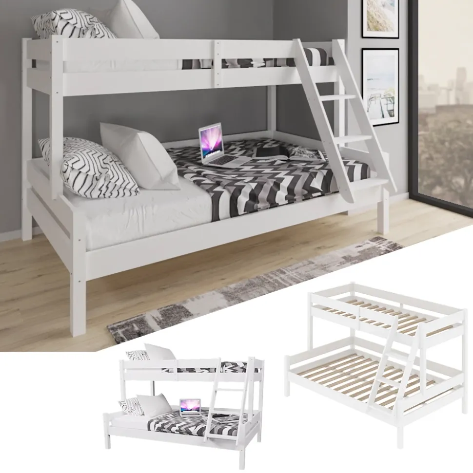 Etagenbett Everest Weiß 120x200 / 80x200 cm Vitalispa