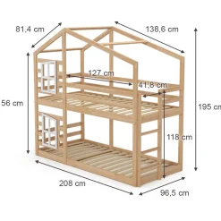 Etagenbett Maja Naturholz 90x200 cm Vitalispa