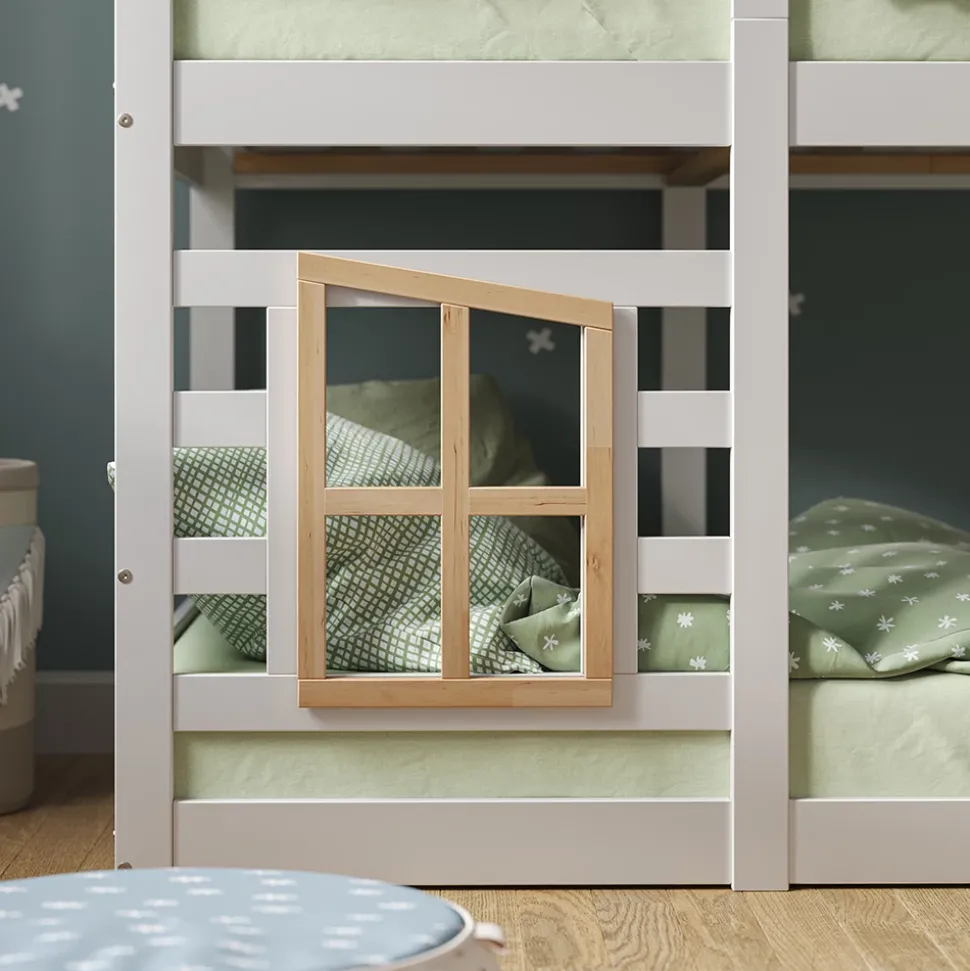 Etagenbett Maja Weiß 90x200 cm mit 2 Matratzen Vitalispa