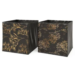 Faltbox Schwarz/Gold 30 x 30 cm 2er Set Option1 Vicco