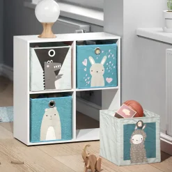 Faltbox 30x30 Blau-Grau 30 x 30 cm 2er Set Vicco