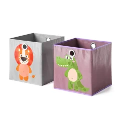 Faltbox 30x30 Grau/Lila 30 x 30 cm 2er Set Vicco