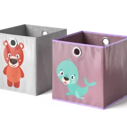 Faltbox 30x30 Grau/Lila 30 x 30 cm 2er Set Vicco