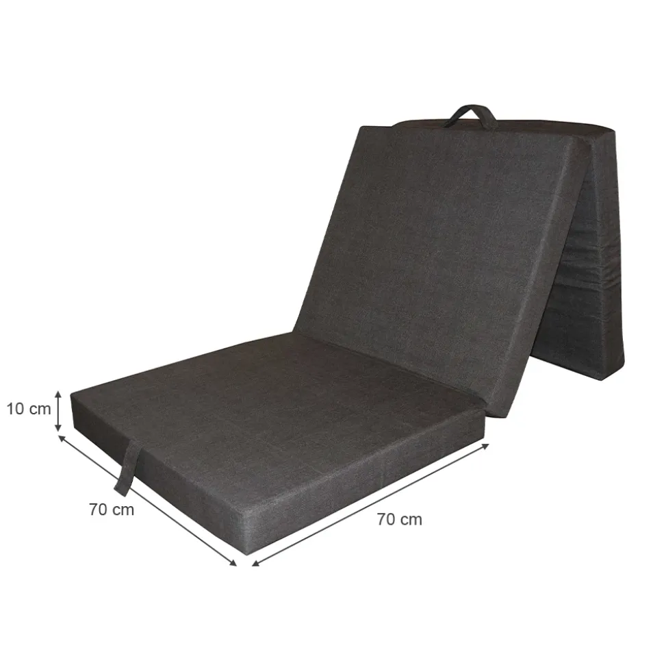 Faltmatratze Anthrazit 190 x 70 cm Vitalispa