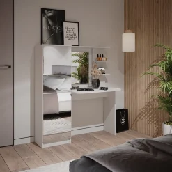 Frisierkommode Jasmin Weiß 123 cm mit Spiegel Vicco