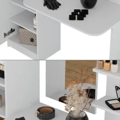 Frisierkommode Jasmin Weiß 123 cm mit Spiegel Vicco