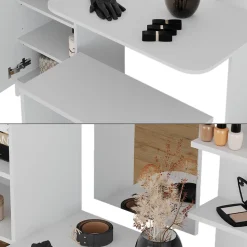 Frisierkommode Jasmin Weiß 123 x 141.2 cm mit Bank Vicco