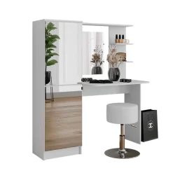 Frisiertisch Jasmin Weiß 123 x 141.2 cm mit Hocker Vicco