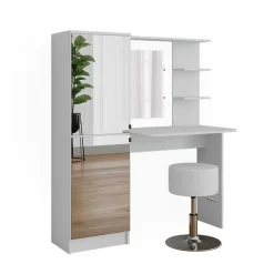 Frisiertisch Jasmin Weiß 123 x 141.2 cm mit Hocker Vicco