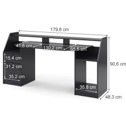Gaming Tisch Joel Schwarz 179.8 x 65.5 cm Vicco