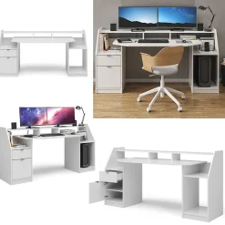 Gaming Tisch Joel Weiß 179.8 x 65.5 cm Vicco