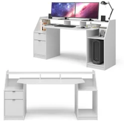 Gaming Tisch Joel Weiß 179.8 x 65.5 cm Vicco