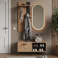 Garderobe Amber Eiche Wotan 59.8 x 100 cm 2 Teile Vicco