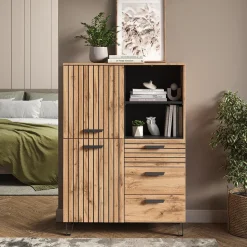 Garderobe Amber Eiche Wotan 100 x 142 cm Vicco