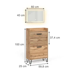 Garderobe Amber Eiche Wotan 59.8 x 100 cm 2 Teile Vicco